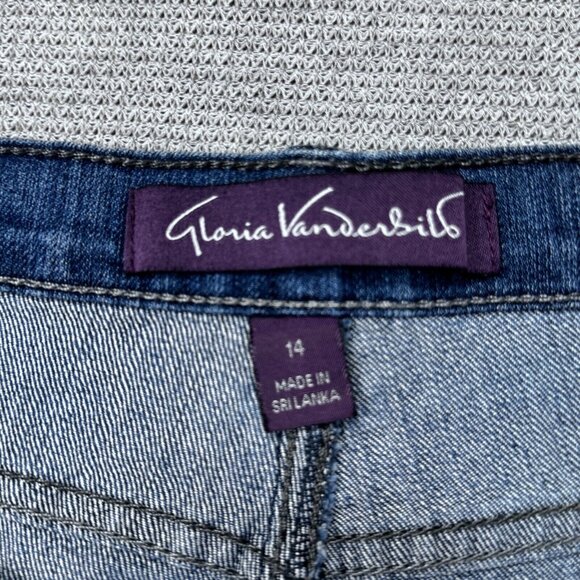 Gloria Vanderbilt Womens Blue Denim Straight Amanda Jeans High Rise 14 Short - Picture 5 of 13